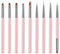 Nail Art Brushes Set, 9pcs Nail Design Painting Brushes, Professional Nail Art Design Brushes, Nail Fine Liner Brushes, Pink