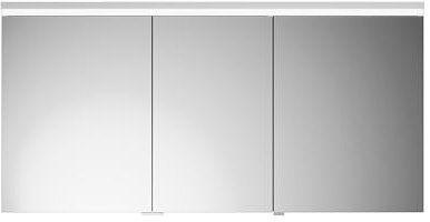 burgbad Lin20 Spiegelschrank LED-Beleuchtung inklusive LED-Waschtischbeleuchtung, 3 Türen, Anschlag Links, 1400x700x170mm, SPQL140LF5381, Farbe: Dunkelgrau Matt