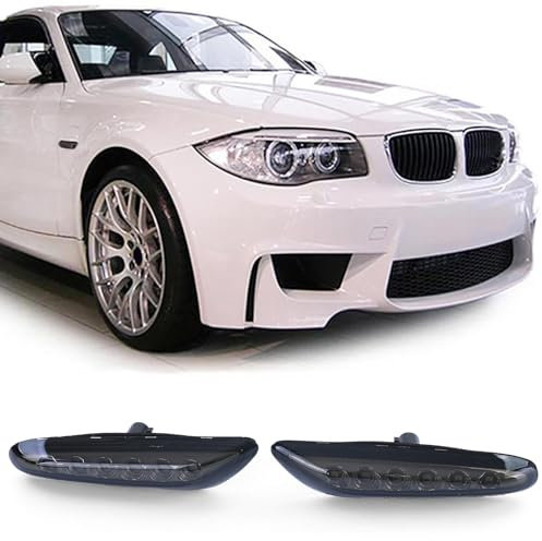 LED Seitenblinker Schwarz Smoke Paar passend für BMW 1er E81 E87 E82 E88 04-12