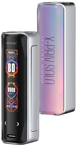 SMOK X-PRIV Solo Box Mod[Erfordert 1 x 18650 Batterie, separat verkauft],80W,510-Anschluss mit Gewinde, DL Vaping,Dual Screen Display-No Nikotin (Purple)