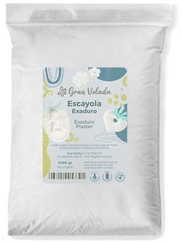 Escayola Exaduro en Polvo para Figuras de Mayor Dureza | Fácil de Usar | Ideal para Moldes de Silicona | Incluye Receta | Perfecto para Figuras Decorativas, Ambientadores e Imanes| 1000 gr
