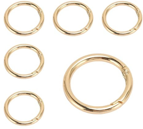6 Stück 6cm Außendurchmesser Runde Karabiner, 5cm Innendurchmesser, Schlüsselring Groß Karabiner Rund Metallringe zum Basteln für Handgefertigte DIY-Dekoration Schlüsselanhänger Taschen