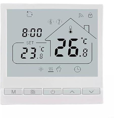 Programmierbares WLAN-Thermostat, intelligentes Thermostat, WLAN-Thermostat, tägliches Thermostat kompatibel mit Google Home/für Assistant, Alex, Yandex Alice (16 A)