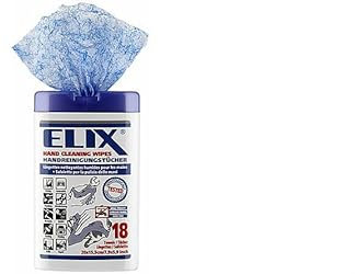 ELIX Lingettes Nettoyantes pour les Mains - Chiffons Humides - Lingettes Nettoyantes Travail et la Maison - Distributeur avec 18 Chiffons Nettoyants 20 * 15.5 cm Bleu - Pratique en Déplacement