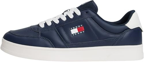 Tommy Jeans Sneaker Cupsole Hombre The Greenwich New de Piel, Azul (Dark Night Navy), 42
