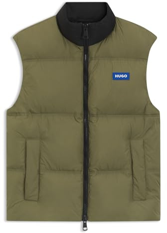 HUGO Mens Bodolino2541 Relaxed-fit padded gilet with logo badge