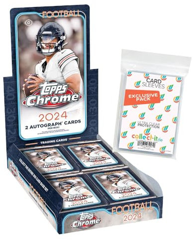 Bundle mit Topps Chrome Football 2024-1 Hobby Box + Exklusive Collect-it Hüllen