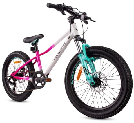 sun baby Jungenfahhrad 20 Zoll Verdant Jungen Bike Leicht Radgröße zur Auswahl 6 Gang Shimano Kinderfahrrad von 6 bis 10 Jahre verstellbare (Weiß Rosa)