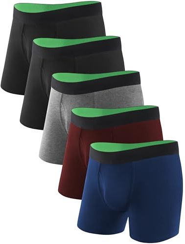 TIICHOO Washable Incontinence Pants for Men 100ml Absorbency Men's Ultra-Absorbent Incontinence Boxer Briefs Pack of 5