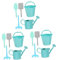 Sosoport 3 Set Mini Sprinkler Set Carino mini accessori da giardino mini giocattoli da giardinaggio piccolo attrezzo da giardinaggio giocattoli da giardino modelli di pala plastica abs