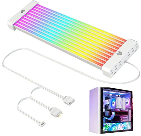 Argb Pc Cable Cover - Light-Up Rgb Led Strip With Soft Silicone Tube, 24 Pin Motherboard Extension | 5 V Psu For Custom, Gpu Lighting Setup And Case Modding Aesthetics, Enhanced Quality