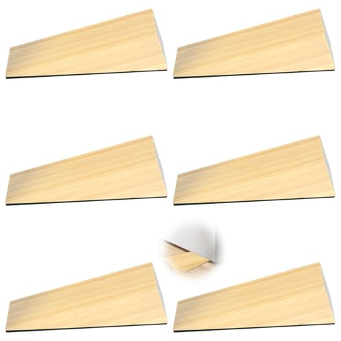 Rudfovn 6 Pcs Door Wedge for Floor, Wooden Non Slip Door Stoppers for Most Door Types and Surfaces