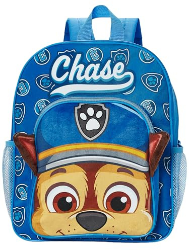 PAW PATROL Kinderrucksack Mit Chase, Rucksack Mit 3D-Ohren, Schulranzen Grundschule Für Jungen, One Size