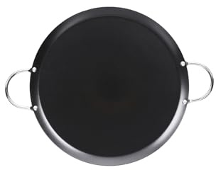 IMUSA 11in Carbon Steel Nonstick Round Comal with Metal Handles, Black | Ideal for Arepas and Quesadillas, Great for Gatherings