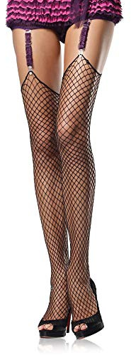 Leg Avenue Women's Plus Size Spandex Industrial Net Stockings w/Unfinished Top