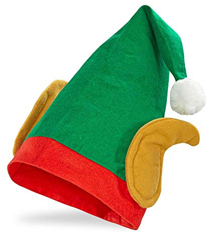 W WIDMANN MILANO Party Fashion 5374E - Hut Weihnachtsmann-Elf, Santa, Wichtel, Hut, Kopfschmuck, Accessoire, Karneval, Mottoparty