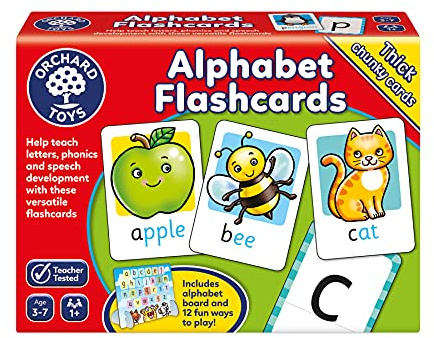 Orchard Toys Alphabet Flashcards, 26 Educational Double-sided Flashcards, Teach the Letters of the Alphabet, Perfect for Kids Age 3-7, Educational Toy, Kiwi Lime Green