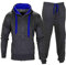 Love My Fashions® Men’s Tracksuit Full Sleeve Contrast Fleece Top & Bottom Cord Set Zipper Hood Jogging Suit Set Plus Sizes