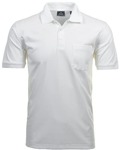 RAGMAN Herren RAGMAN Kurzarm Softknit Poloshirt 8XL, Weiss-006