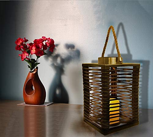 Solar-Laterne RIONA LED-Solar-Garten-Tisch-Leuchte-Lampe Solar-Balkon-Terrassen-Mauer-Treppen-Camping-Leuchte Solar-Dekorations-Party-Weihnachts-Leuchte (braun)