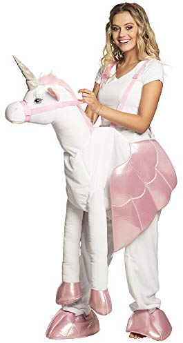 narrenkiste B88092 Damen-Herren Einhorn Kostüm Plüsch-Reittier Reiteinhorn