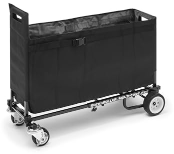Rock N Roller Wagon Bag für R2 Rollwagen (robuste Transporttasche für Stative, Beleuchtung & Zubehör, abnehmbar, 600D-Polyester), Schwarz