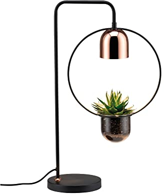 Paulmann 79746 Tischleuchte Fanja Pflanzenleuchte max. 20 Watt Tischlampe Schwarz, Kupfer Metall GU10