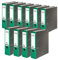 Original Falken 10er Pack Recycling-Ordner Wolkenmarmor. Made in Germany. 8 cm breit DIN A4 grüner Rücken Ringordner Aktenordner Briefordner Büroordner Pappordner CO2-Neutral Blauer Engel