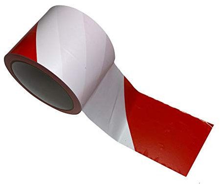 Barrier Tape, Hazard Tape, Red and White Tape, Construction Tape, Danger Tape, Do Not Cross, Warning Cordon Non Adhesive 75mm x 100m