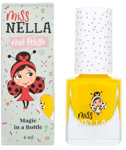 Miss Nella SUN KISSED – Safe Special bold yellow Nail Polish for Kids, Non-Toxic & Odour Free Formula for Children and Toddlers, Natural Water Based for Easy Peel Off