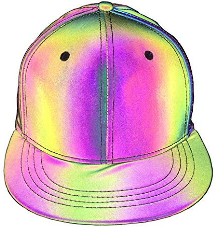 NewL Regenbogen-reflektierende Baseballkappen, Herren, fluoreszierend, lässig, Nacht, Halloween, grau, Einheitsgröße