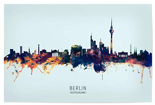 artboxONE Poster 30x20 cm Städte Berlin Germany Skyline BlueOrange - Bild Berlin City Cityscape