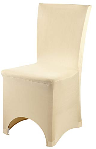 Trimming Shop Stuhlhussen Spandex Stretch Schonbezug Esszimmerstuhl Bezug abnehmbar waschbar elastisch Stuhlschoner Schonbezüge für Hochzeit Bankett Party Home Decor Champagner 1 Stück