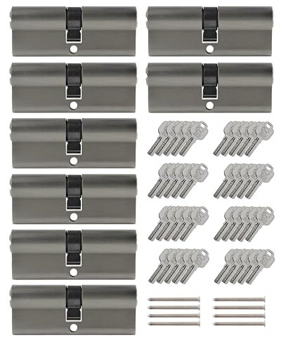8x Profilzylinder 90 mm 45/45 gleichschließend Not- und Gefahrenfunktion inkl. 40 Schlüssel