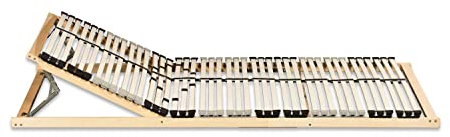 Coemo Stabiler 7 Zonen Premium K Lattenrost 90x200 cm Kopfteil manuell verstellbar, Härte-Regulierung Mittelband, sehr Stabiler Lattenrahmen 42 Leisten Trio Kappen zerlegt DIY