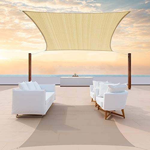 Colourtree Sonnensegel, rechteckig, wasserdurchlässig und UV-beständig, strapazierfähig, für Carport, Terrasse, Outdoor, 3 x 40 cm, Beige
