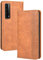 TANYO Leder Folio Hülle für Huawei P smart 2021, Premium Flip Wallet Tasche mit Kartensteckplätzen, PU/TPU Lederhülle Handyhülle Schutzhülle - Braun