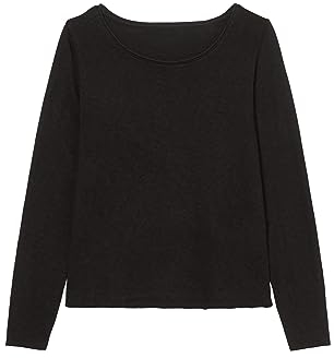 Marc OߴPolo Denim Women's Organic Cotton Long Sleeve Top with Boat Neck, Black (Black), L