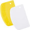 LUTER 2pcs 13.5x9cm/5.3x3.5 Dough Scraper Plastic Pastry Cutter Bowl Scrapers Dough Bread Cutters for Cake Decorating Baking (Yellow, White)