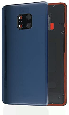 Fundas para batería + Adhesivo + Lente Compatible con Huawei Mate 20 Pro LYA-L09 LYA-L0C LYA-L29 6.39 n.1 Cristal Trasero + Adhesivo + Lente con Marco Azul