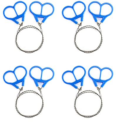 QWORK® 4 Pcs Scie à fil d'acier , Scie a chaine , 52 cm , Pour la coupe d'arbres , Équipement de randonnée , Camping , Hunting , Hiking