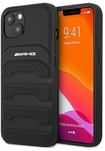 AMG AMHCP12SGSEBK hülle für iPhone 12 Mini 5,4 schwarz Leather Debossed Lines