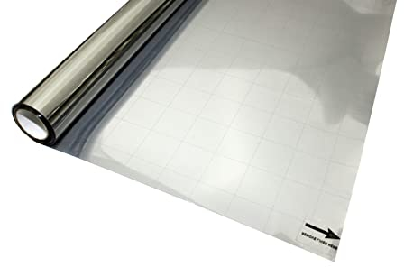 GARDINIA Fensterfolie, Wärmedämmung, Energie sparen, Spiegelfolie, Statisch und verspiegelt, Blickschutz mit UV-Schutz, Haftet statisch ohne Kleber, 45 x 150 cm, 100% PVC, Silber