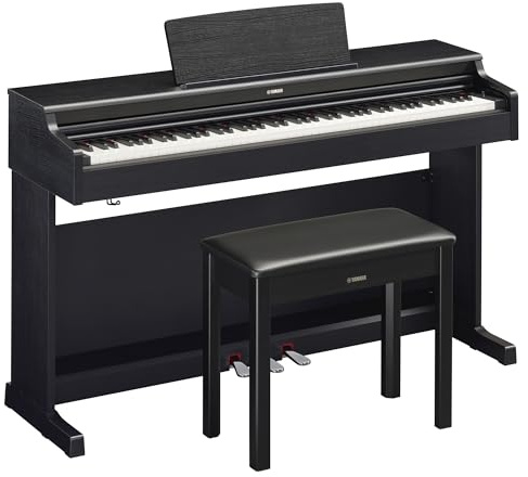 Yamaha YDP165 Console Digital Piano with Weighted 88-Key Graded Hammer 3 Action, CFX Concert Grand Piano Sound, Includes Bench (Black)