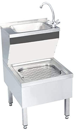 vidaXL Gastro-Handwaschbecken mit Wasserhahn Freistehend Edelstahl