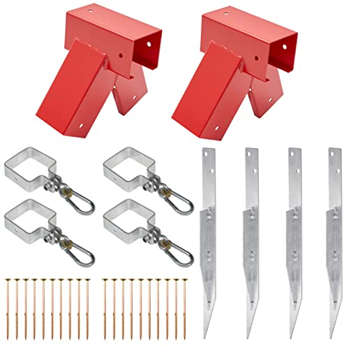 Kit per costruire un'altalena per parco giochi o da giardino, altalena per bambini, prodotto nell'Unione Europea (100°, rosso)