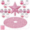33 Rosa Weihnachtsbaum Dekoration Set Paillette Weihnachtsbaum Rock Glitzer Weihnachtsbaumspitze Stern Weihnachtskugeln zum Aufhängen Perlenkette Girlanden für Hochzeit Weihnachten Party