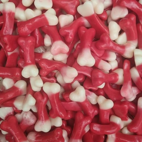 Sweets and Candy® Jelly Bones 1Kg - Red and White Jelly Bones - Fruity Gummy Jellies - Bulk Halloween Sweets - Spooky Candy - Halloween Pick and Mix for Trick or Treat or Parties