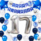 17. Geburtstag Party Dekoration für Jungen Happy Birthday Banner Marineblau Nummer 17. Geburtstag Latex Konfetti Ballon für Jungen Ihn Sohn 17 Jahre alt Geburtstag Dekoration(17.)