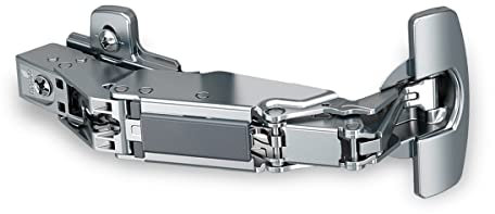Bisagra para puerta de cocina + Base - Bisagra de Cazoleta de Gran Ángulo 165° con Amortiguación Integrada - Sin Resalte - Para Puerta de 15-32 mm de grosor - Harte